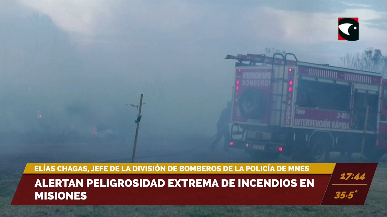 Alertan peligrosidad extrema de incendios en Misiones. Entrevista con Elías Chagas, jefe de la División de Bomberos de la Policía de Misiones.