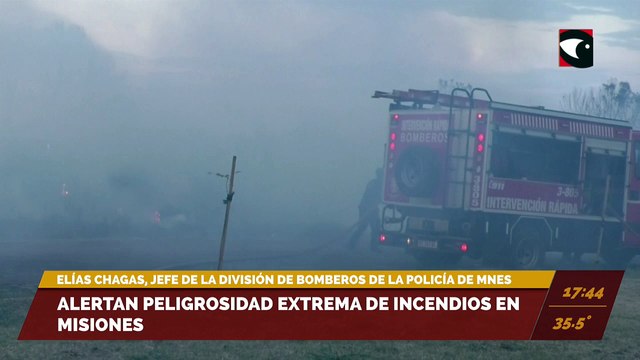 Alertan peligrosidad extrema de incendios en Misiones. Entrevista con Elías Chagas, jefe de la División de Bomberos de la Policía de Misiones.
