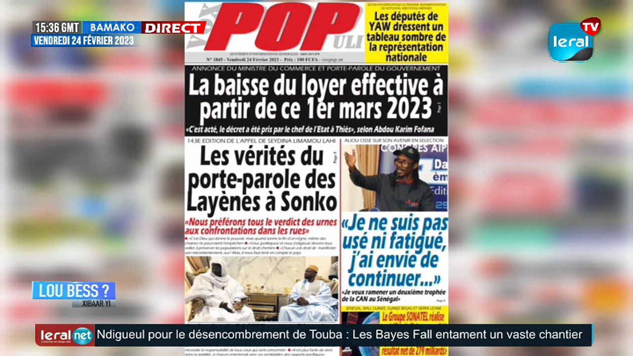 [ DIRECT ]LU BESS ?XIBAAR YI 15H GMT - Pr THIALA LOUM CE 24/02/ 2023 #LERALTV