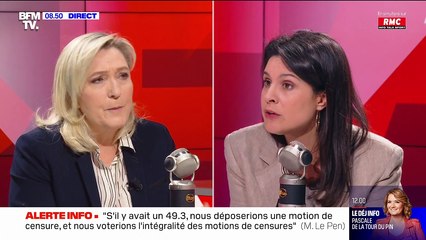 Download Video:  Marine Le Pen est l'invitée d'Apolline de Malherbe sur BFMTV