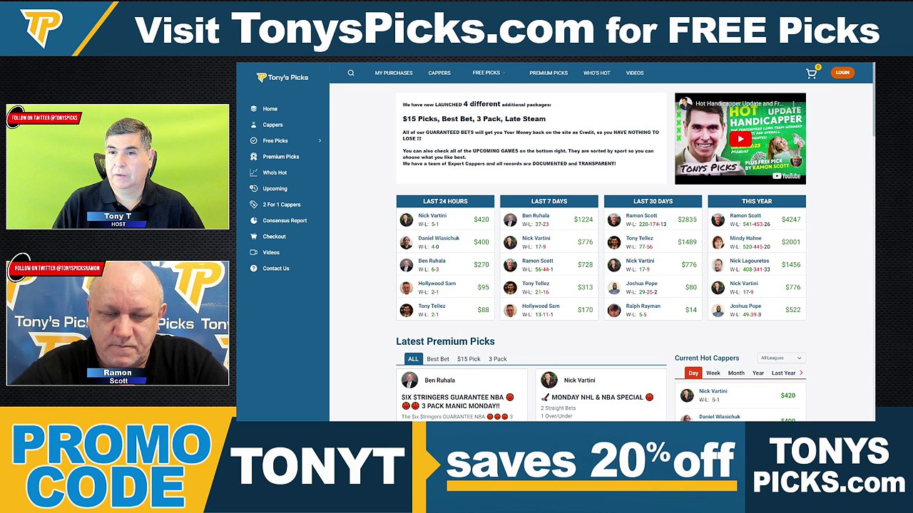 Game Day Picks Show Live Expert NHL NCAAB Picks - Predictions, Tonys Picks 3/20/2023