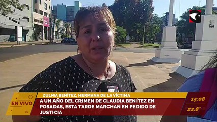 A UN AÑO DEL CRIMEN DE CLAUDIA BENÍTEZ EN POSADAS, ESTA TARDE MARCHAN EN PEDIDO DE JUSTICIA