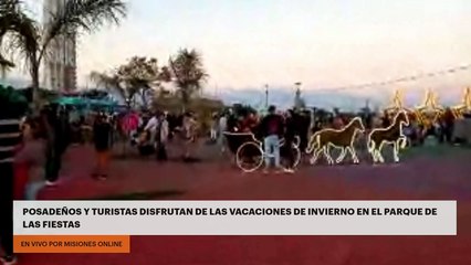 Posadeños y turistas disfrutan de las vacaciones de invierno en el Parque de las Fiestas