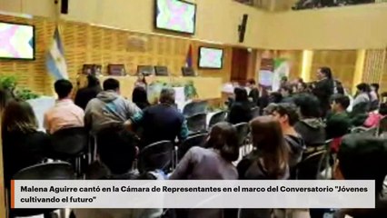 Malena Aguirre cantó en la Cámara de Representantes en el marco del Conversatorio "Jóvenes cultivando el futuro"