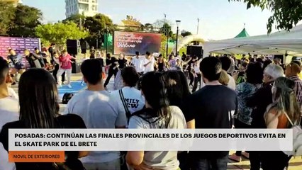 Download Video: Posadas: continúan las finales provinciales de los Juegos Deportivos Evita en el Skate Park de El Brete