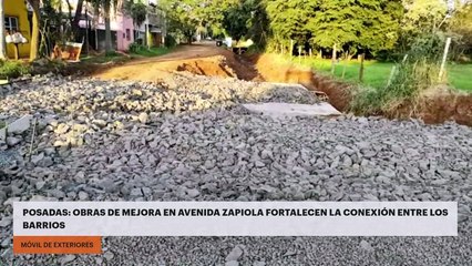 Posadas: Obras de mejora en avenida Zapiola fortalecen la conexión entre los barrios