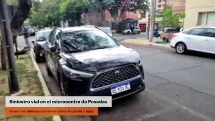 Siniestro vial en el microcentro de Posadas