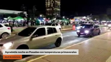 Agradable noche en Posadas con temperaturas primaverales