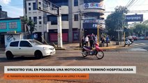 Siniestro vial en Posadas: una motociclista terminó hospitalizada