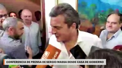 Conferencia de prensa de Sergio Massa desde casa de Gobierno