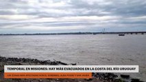 Temporal en Misiones: hay más evacuados en la costa del río Uruguay