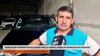 VEHÍCULOS FUERON DESTROZADOS POR LA FUERTE CAÍDA DE GRANIZOS EN POSADAS