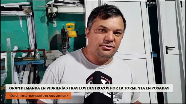 Gran demanda en vidrierías tras los destrozos por la tormenta en Posadas