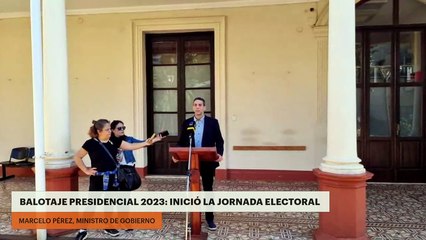 BALOTAJE PRESIDENCIAL 2023: EL MINISTRO DE GOBIERNO, MARCELO PÉREZ REALIZA UNA CONFERENCIA DE PRENSA
