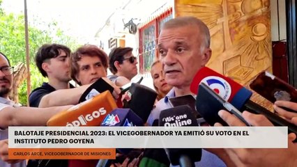 BALOTAJE PRESIDENCIAL 2023: EL VICEGOBERNADOR YA EMITIÓ SU VOTO EN EL INSTITUTO PEDRO GOYENA