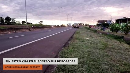 Siniestro vial en el acceso Sur de Posadas genera complicaciones en el tránsito