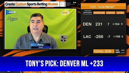 Predictive Modeling— NBA NFL Picks Tonys Picks 11-27-2023