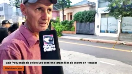 Baja frecuencia de colectivos ocasiona largas filas de espera en Posadas