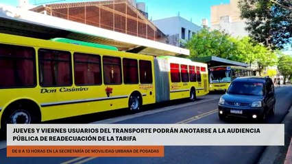 JUEVES Y VIERNES USUARIOS DEL TRANSPORTE PODRÁ ANOTARSE A LA AUDIENCIA PÚBLICA