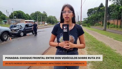 POSADAS: CHOQUE FRONTAL ENTRE DOS VEHÍCULOS SOBRE RUTA 213
