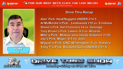 Live Free NBA NCAAB Picks Drive Thru Show 2-29-2024