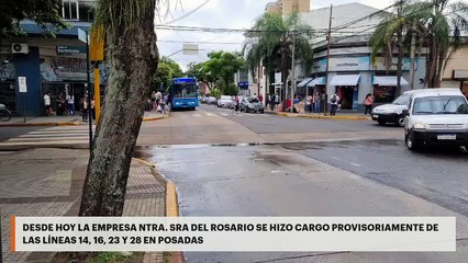 Posadas | Desde hoy la empresa Ntra. Sra del Rosario se hizo cargo provisoriamente de las líneas 14, 16, 23 y 28