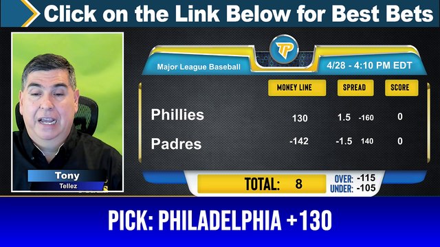 Part 3 2 MLB Picks Live Expert Free Picks with Tony T - Predictions, Tonys Picks 4/28/2024