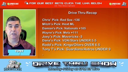 Live Free NBA MLB NHL Picks Drive Thru Show 5-1-2024