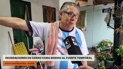 Inundaciones en Cerro Cora debido al fuerte temporal