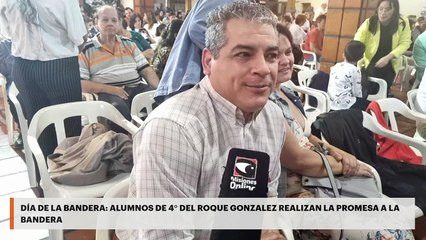 Día de la Bandera | Alumnos de 4° del Roque Gonzalez realizan la promesa a la bandera