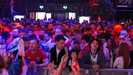 England - Netherlands Euro semi final Fans at Box Park Liverpool