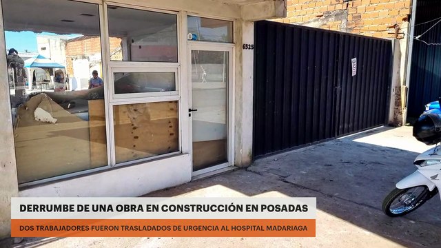 Derrumbe de una obra en construcción en Posadas: dos trabajadores fueron trasladados de urgencia al Hospital Madariaga