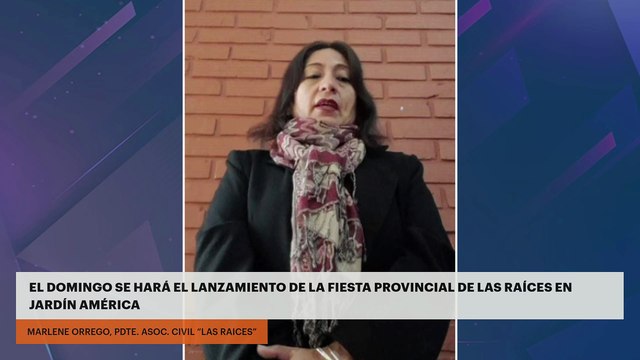 EL DOMINGO SE HARÁ EL LANZAMIENTO DE LA FIESTA PROVINCIAL DE LAS RAÍCES EN JARDÍN AMÉRICA