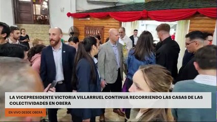 LA VICEPRESIDENTE VICTORIA VILLARRUEL CONTINUA RECORRIENDO LAS CASAS DE LAS COLECTIVIDADES EN OBERÁ