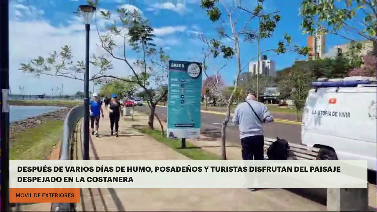 Después de varios días de humo, posadeños y turistas disfrutan del paisaje despejado en la Costanera