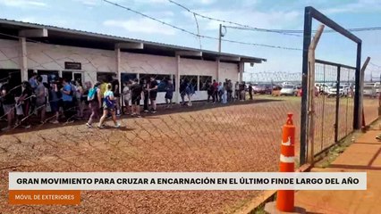 GRAN MOVIMIENTO PARA CRUZAR A ENCARNACION EN EL ULTIMO FINDE LARGO DEL AÑO