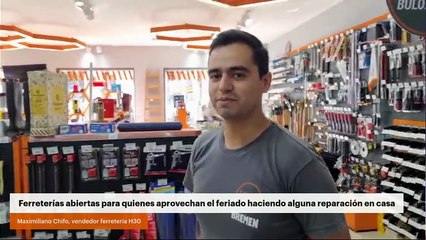 Ferreterías abiertas para quienes aprovechan el feriado haciendo alguna reparación en casa