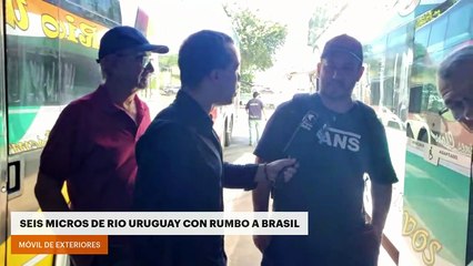 Seis micros de Rio Uruguay con rumbo a Brasil