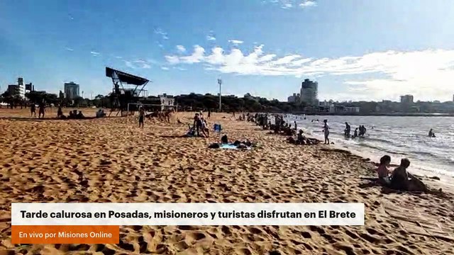 Tarde calurosa en Posadas, misioneros y turistas disfrutan en El Brete