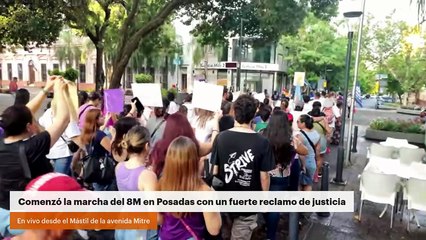 Comenzó la marcha del 8M en Posadas con un fuerte reclamo de justicia