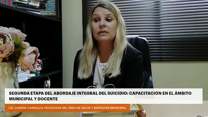 Segunda etapa del Abordaje Integral del Suicidio: capacitación en el ámbito municipal y docente