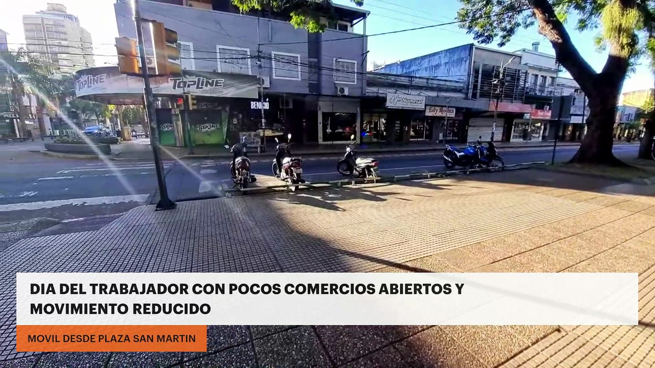 Día del trabajador con pocos comercios abiertos y movimiento reducido