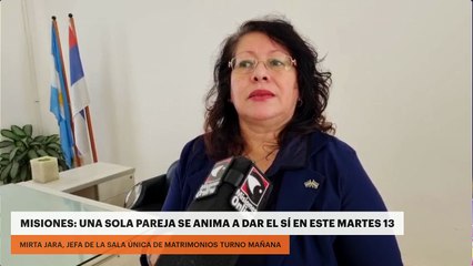 Misiones: una sola pareja se anima a dar el sí en este martes 13