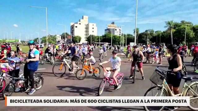 Bicicleteada solidaria: más de 600 ciclistas llegan a la primera posta