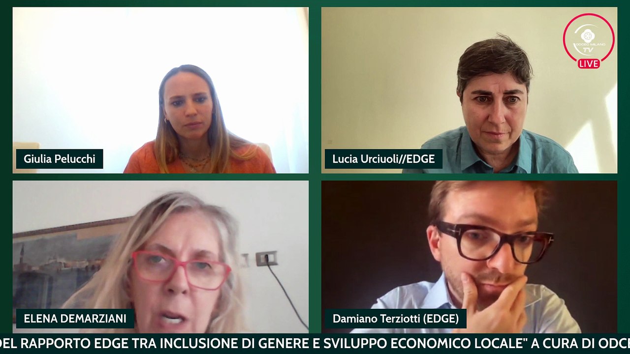 PRESENTAZIONE DEL RAPPORTO EDGE TRA INCLUSIONE DI GENERE E SVILUPPO ECONOMICO LOCALE