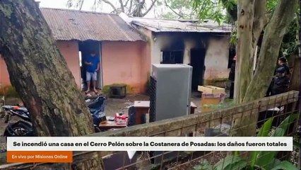 Se incendió una casa en el Cerro Pelón sobre la Costanera de Posadas: los daños fueron totales