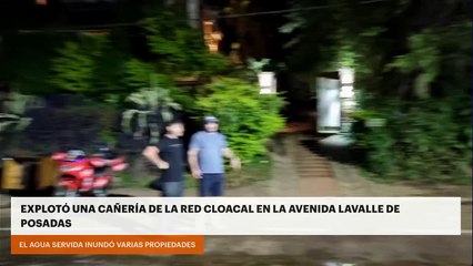 Explotó una cañería de la red cloacal en la avenida Lavalle de Posadas