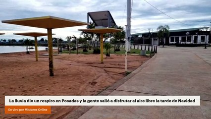 La lluvia dio un respiro en Posadas y la gente salió a disfrutar al aire libre la tarde de Navidad