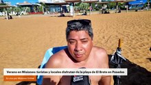 Verano en Misiones: turistas y locales disfrutan de la playa de El Brete en Posadas