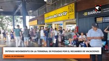 Intenso movimiento en la Terminal de Posadas por el recambio de vacaciones